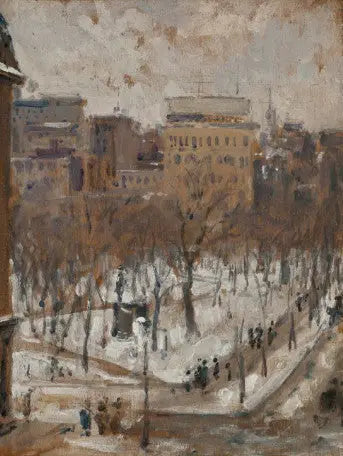 Plaza en París, tiempo de nieve - Gustave Caillebotte