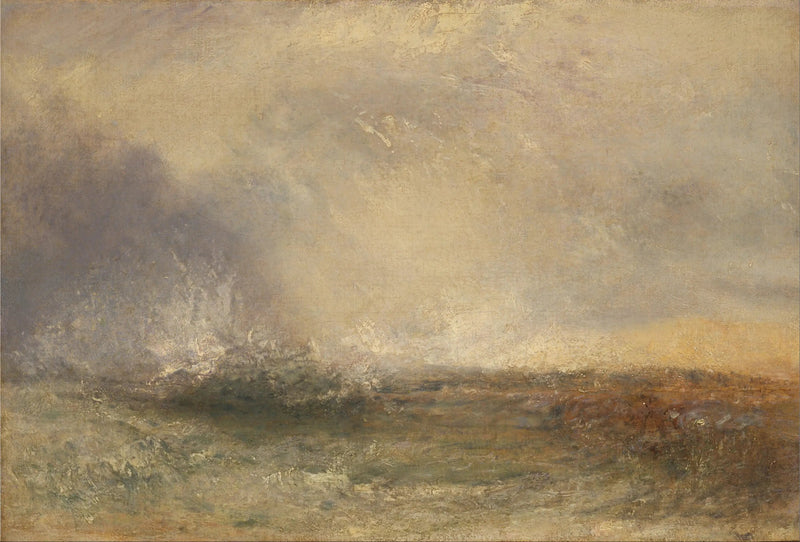 Mar Tempestuoso Rompiendo en una Costa - J. M. W. Turner