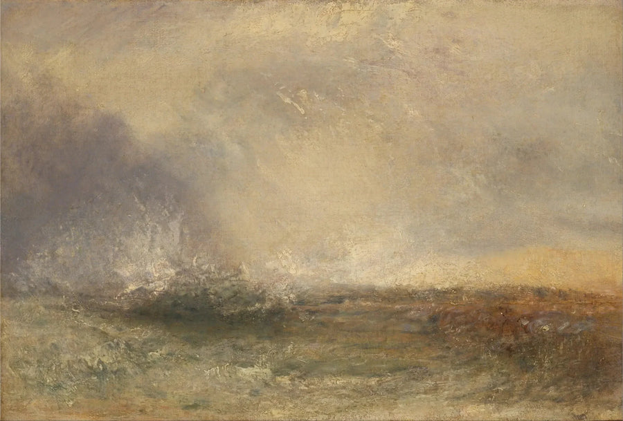 Mar Tempestuoso Rompiendo en una Costa - J. M. W. Turner