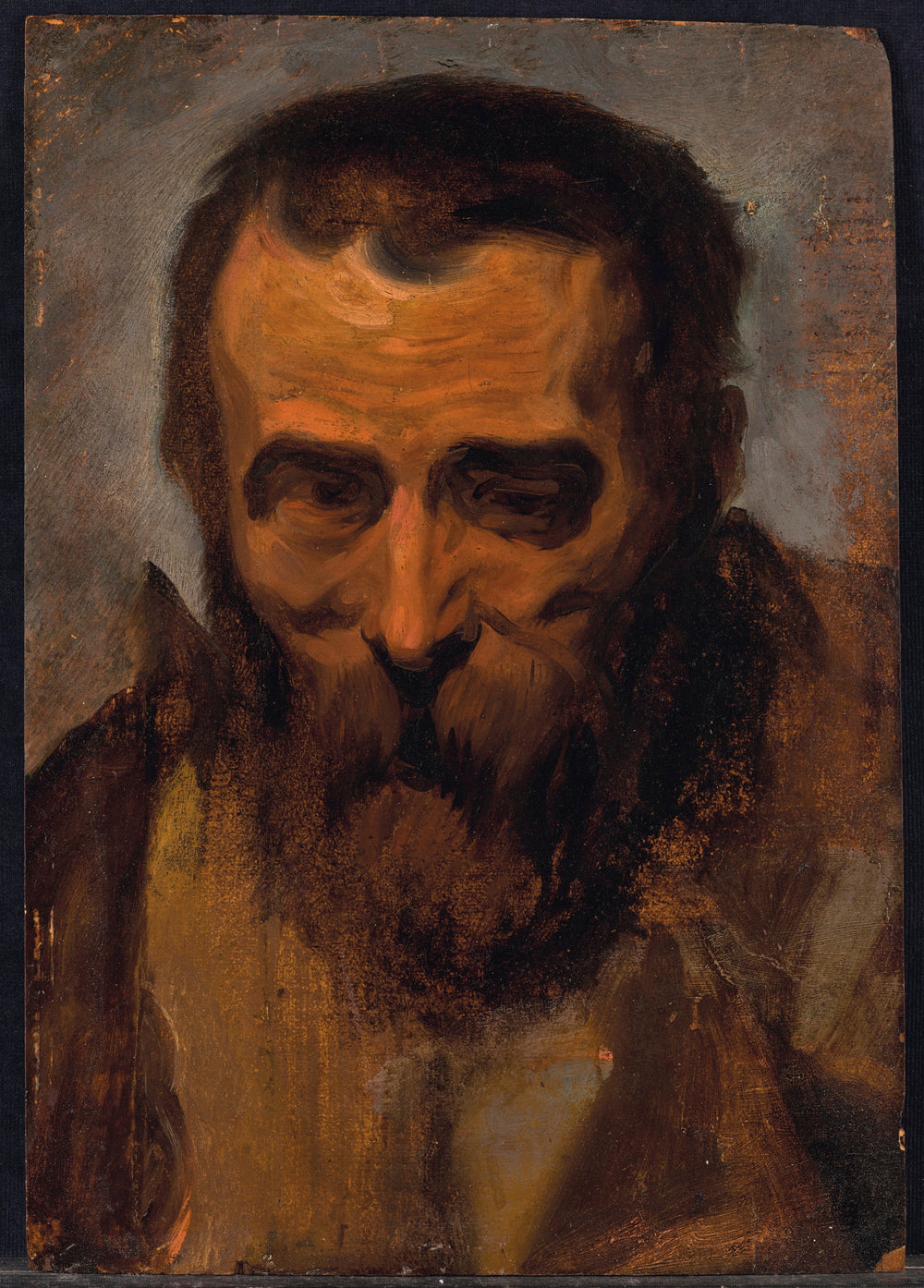 Studie voor het hoofd van een bebaarde man - Jacob Jordaens image 1 copie de tableau peinte à la main