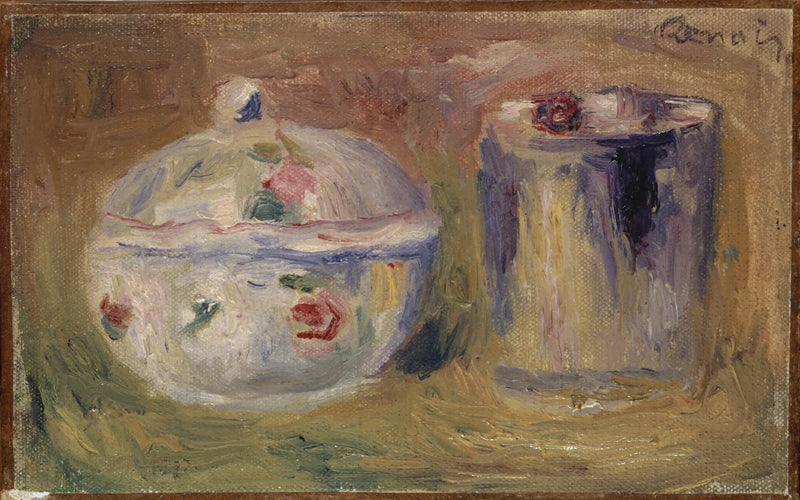 Azucarera y vaso - Pierre-Auguste Renoir