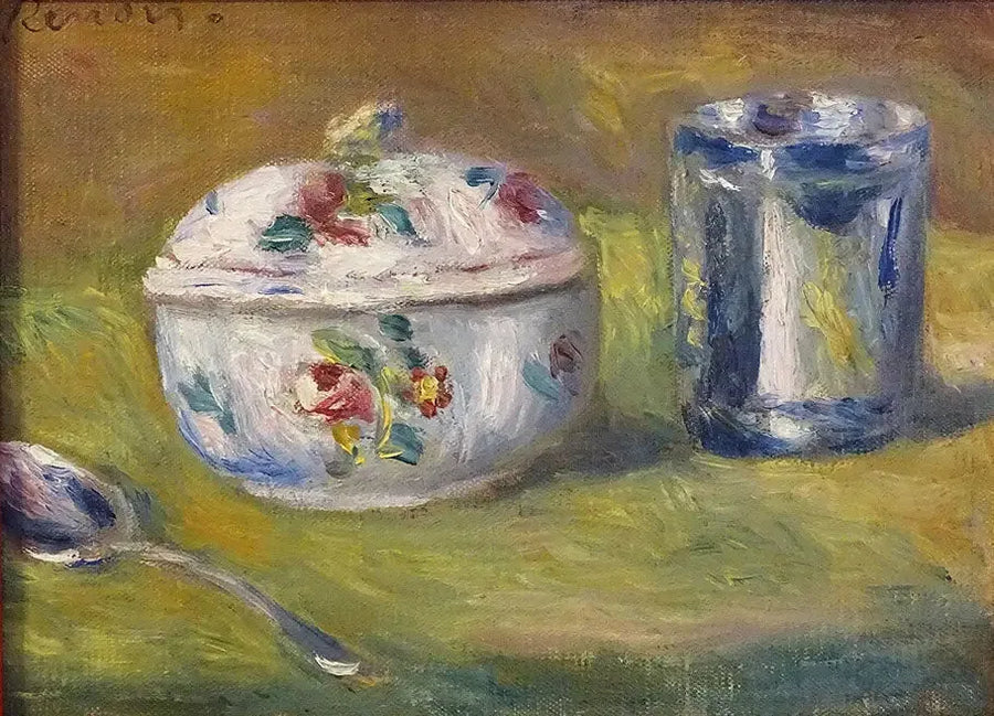 Azucarera y vaso - Pierre-Auguste Renoir