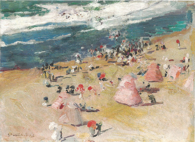 En la playa de Biarritz - Joaquín Sorolla