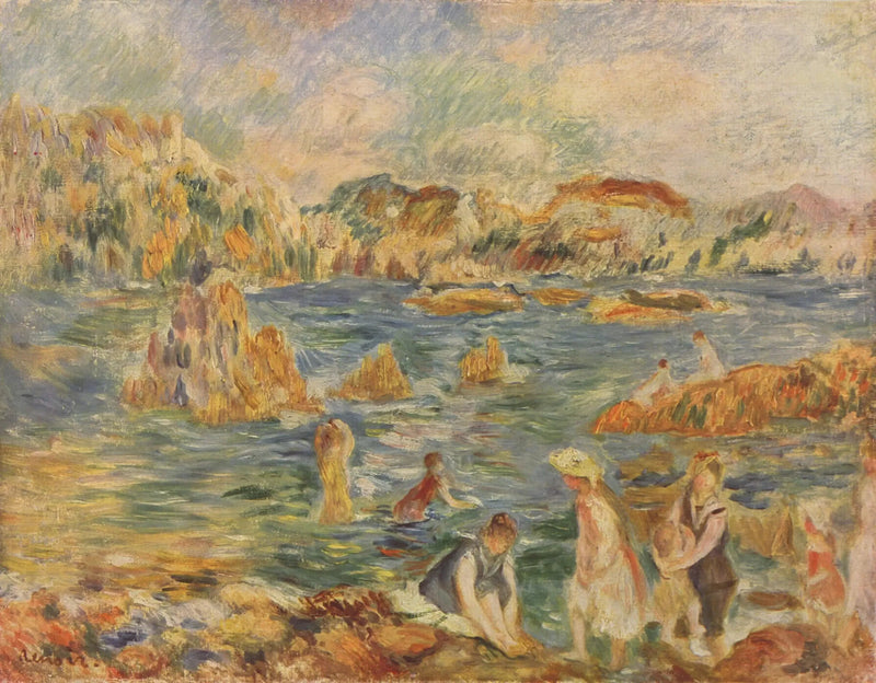 En la playa de Guernsey - Pierre-Auguste Renoir