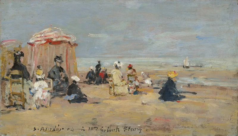 En la playa - Eugène Boudin