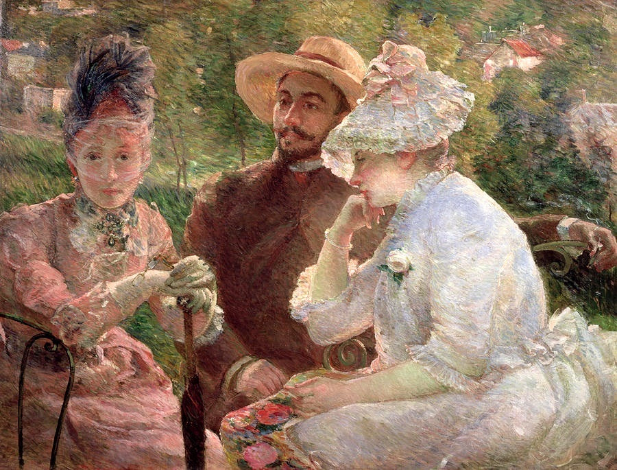 En la terraza en Sèvres - Marie Bracquemond
