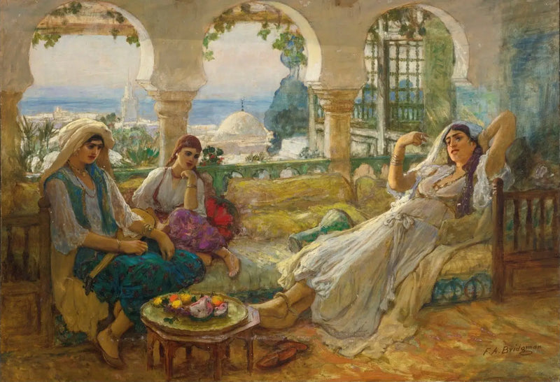 En la terraza - Frederick Arthur Bridgman