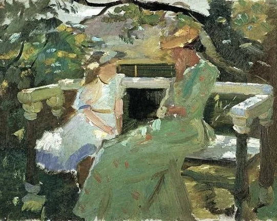 En el banco del jardín - Anna Ancher