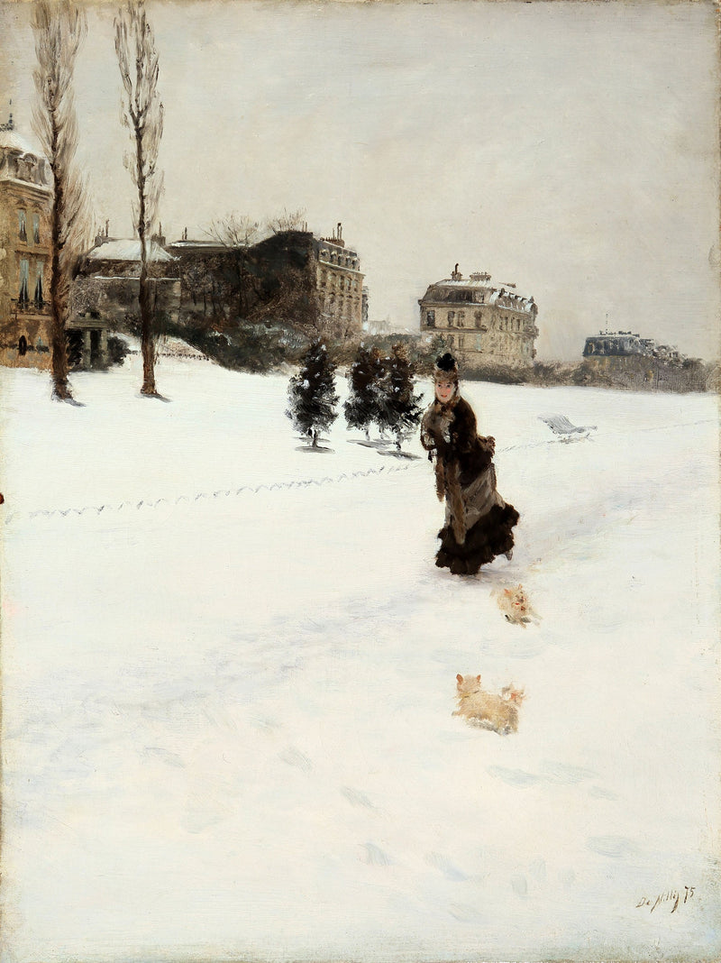 En el camino nevado - Giuseppe De Nittis