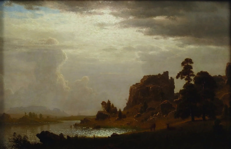En el Sweetwater cerca de la Puerta del Diablo - Albert Bierstadt