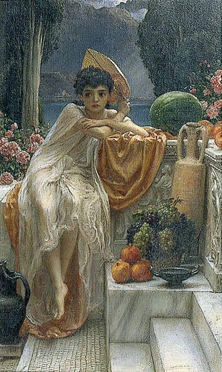 En las escaleras del templo - Edward Poynter