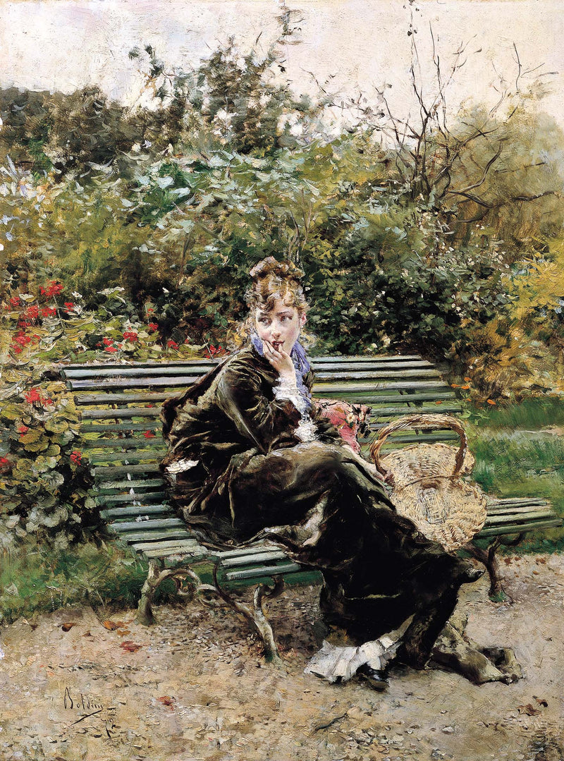 En un banco en el Bosque - Giovanni Boldini