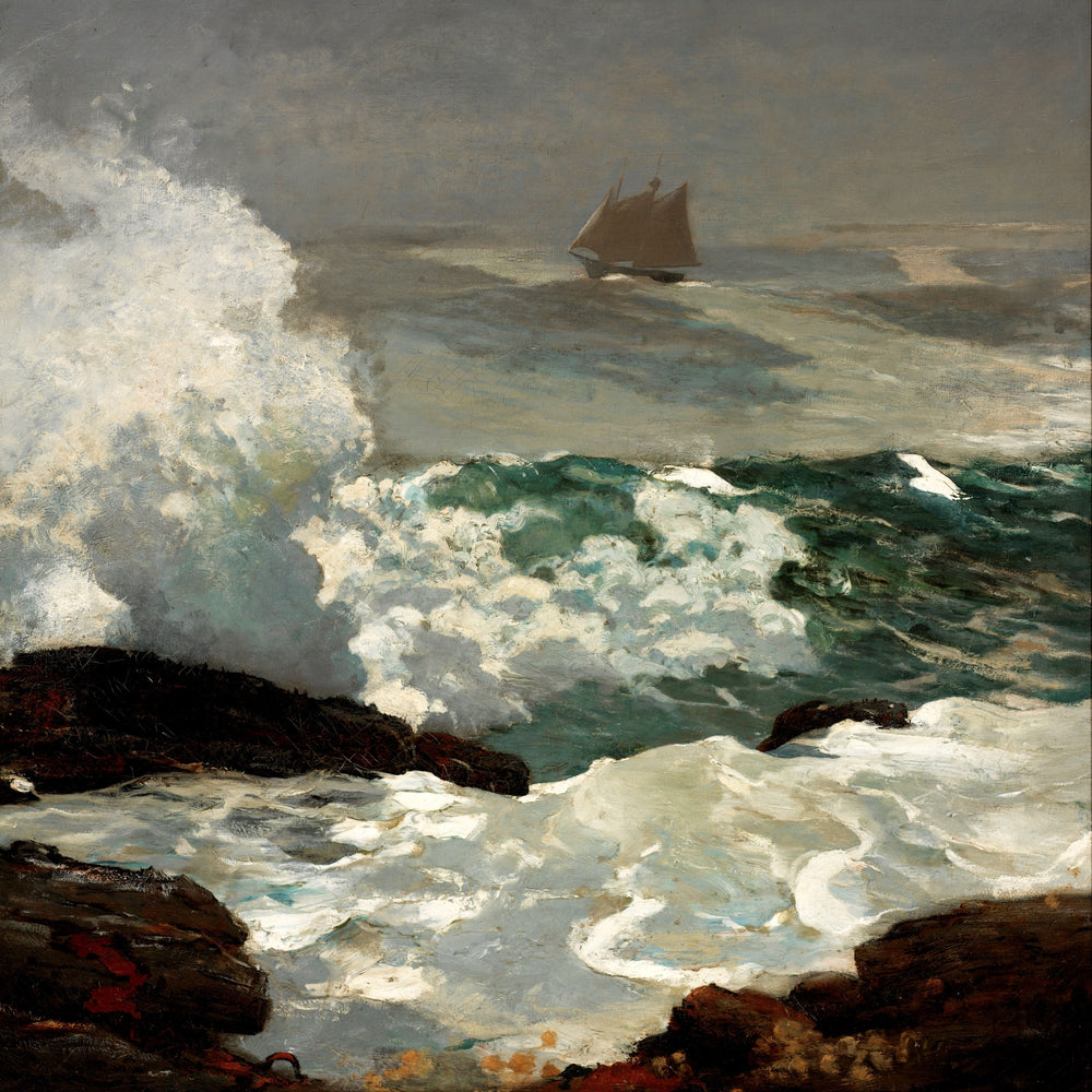 Sur une rive sous le vent - Winslow Homer image 1 copie peinte à la main à l’huile
