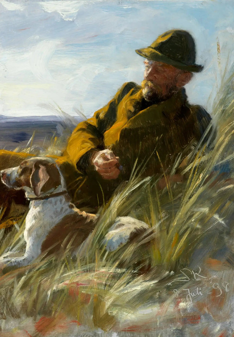 Trasplante de C. F. Dahlerup con perro de caza. - Peder Severin Krøyer