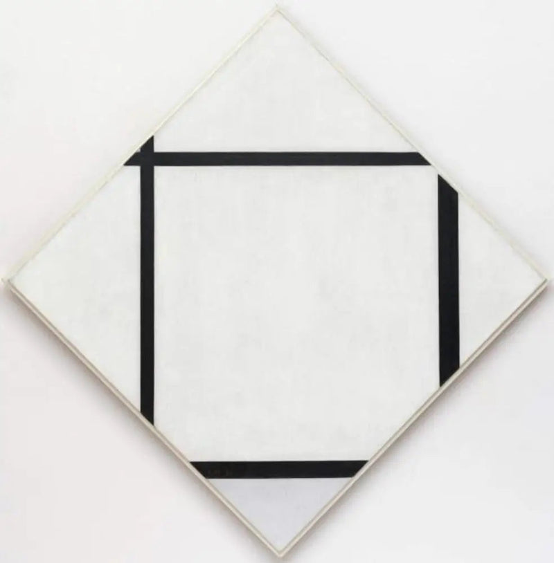 Cuadro I: Rombo de cuatro líneas y gris - Piet Mondrian