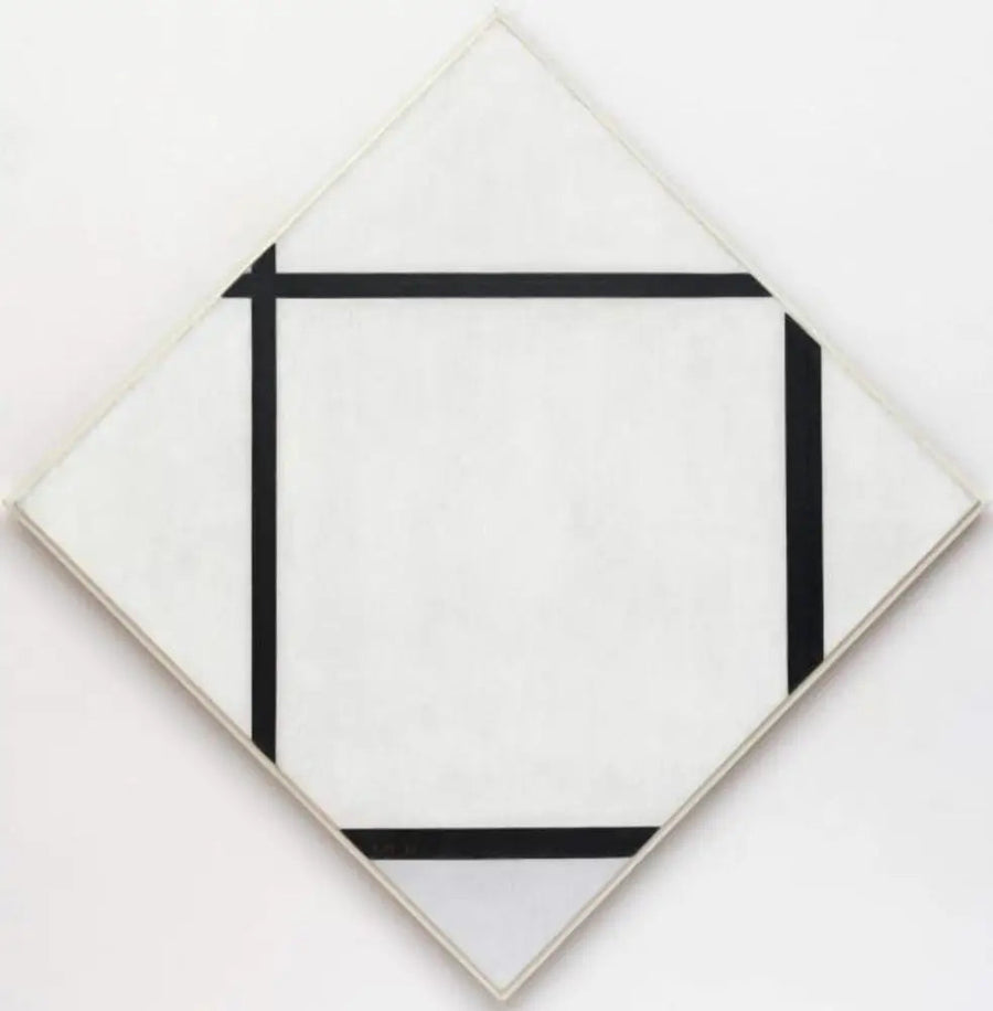 Cuadro I: Rombo de cuatro líneas y gris - Piet Mondrian