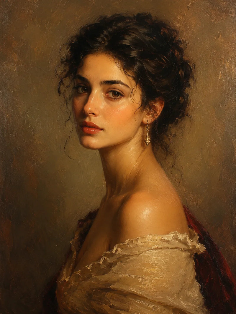 🎨 Cuadro Retrato Personalizable 1 Persona – Pintura al Óleo Única