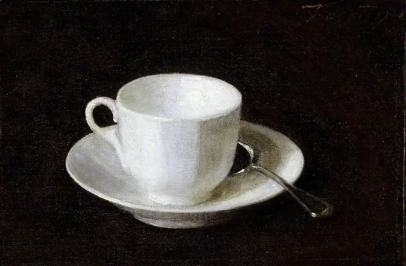 Taza y platillo blancos - Henri Fantin-Latour