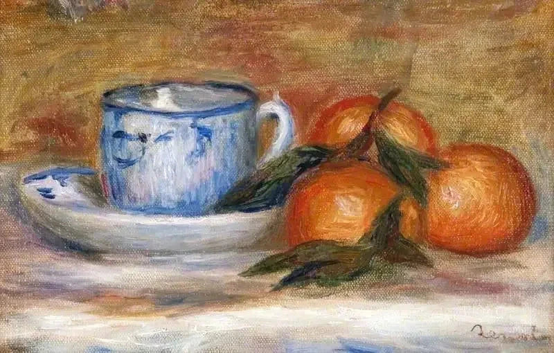 Taza y mandarinas - Pierre-Auguste Renoir