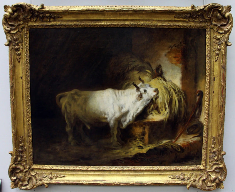 Toro blanco en la establo - Jean-Honoré Fragonard