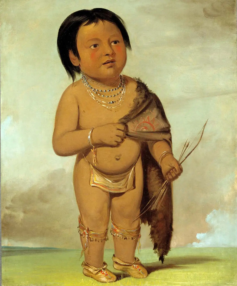 Tcha-aés-ka-ding, nieto de Buffalo Bull's Back Fat - George Catlin