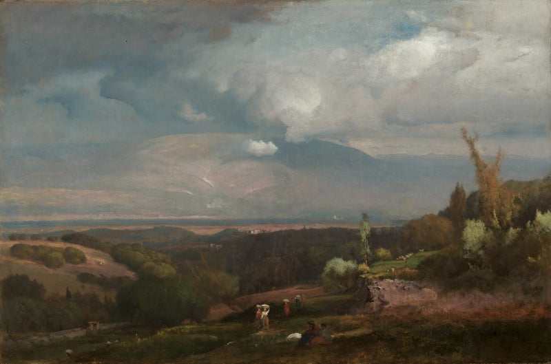 Tormenta que se acerca a las colinas de Alban - George Inness