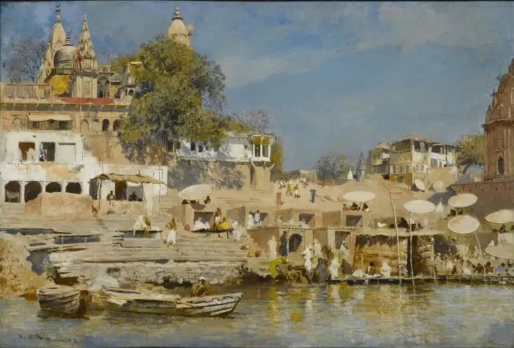 Templos y ghats de baño en Benarés - Edwin Lord Weeks