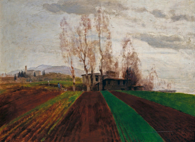 Tierras agrícolas a principios de la primavera / - Arnold Böcklin
