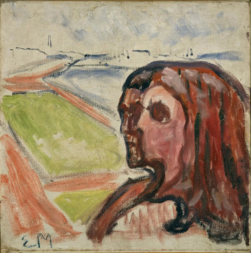 Cabeza contra cabeza en un paisaje - Edvard Munch