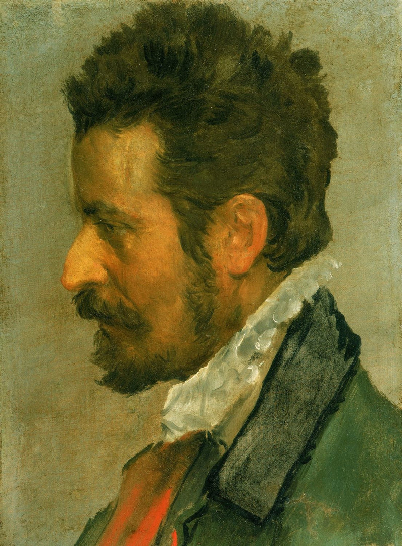 Cabeza de hombre de perfil - Annibale Carracci