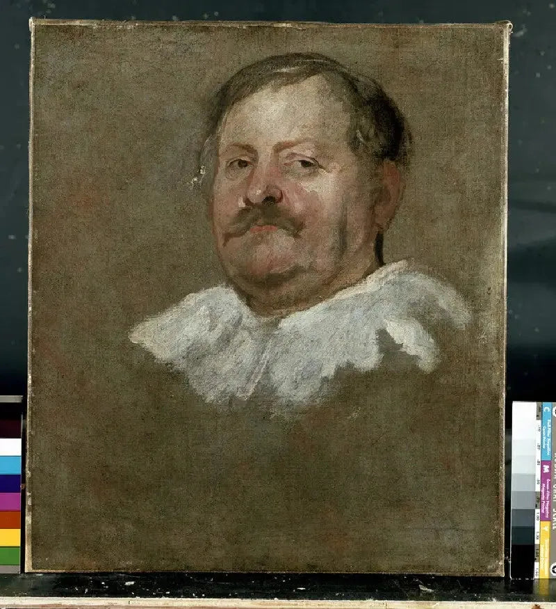 Cabeza de hombre con una fresa caída - Antoine van Dyck