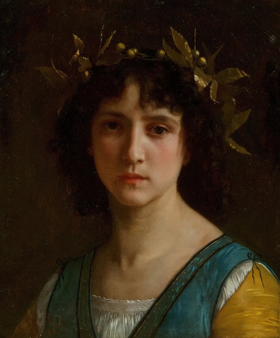 Cabeza de italiana con una corona de laurel - Bouguereau