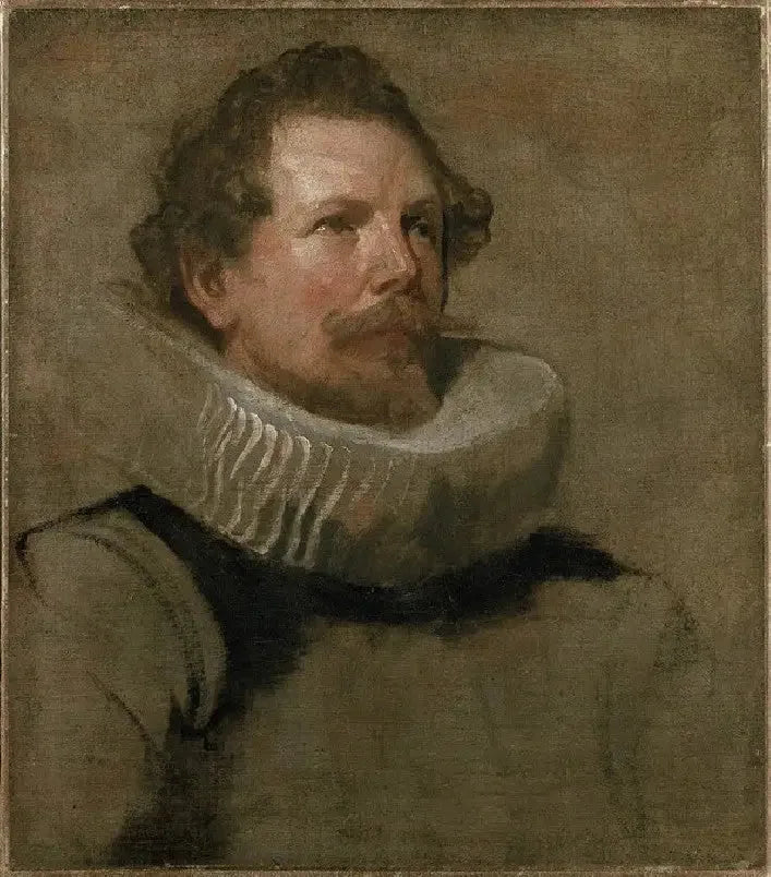 Cabeza de un hombre barbudo con una fresa de rueda - Antoine van Dyck