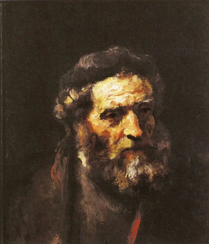 Cabeza de un anciano barbudo - Rembrandt