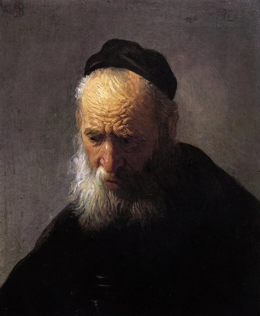 Cabeza de un anciano con una gorra - Rembrandt