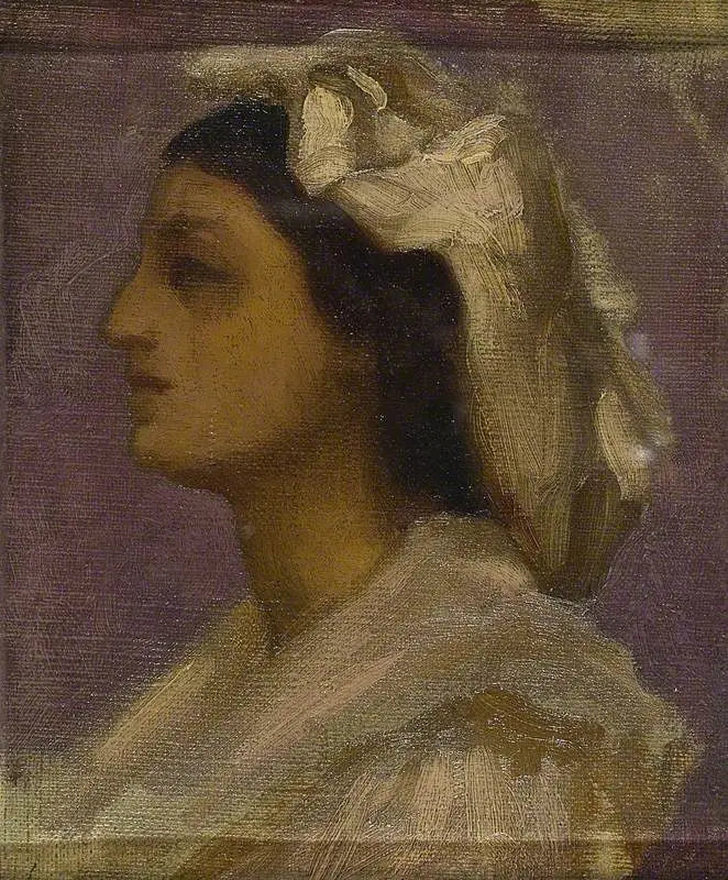 Cabeza de una joven italiana (perfil) - Frederic Leighton