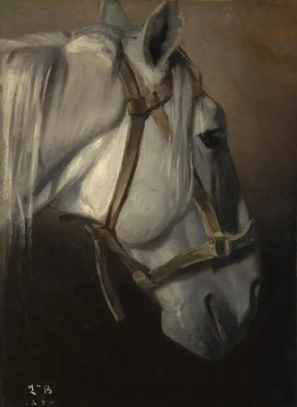 Cabeza de caballo blanco - León Bonnat