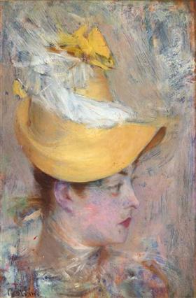 Cabeza de dama con mangas amarillas - Giovanni Boldini