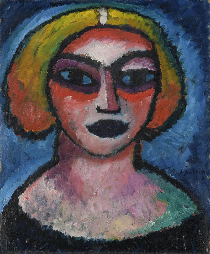 Cabeza de mujer Verso: Busto de hombre (c. 1910-1912) - Alexej von Jawlensky