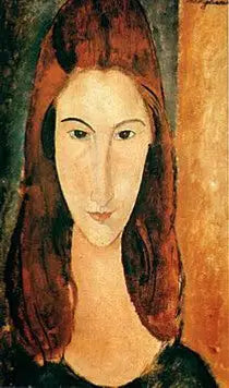 Cabeza de Jeanne Hébuterne de frente - Amedeo Modigliani
