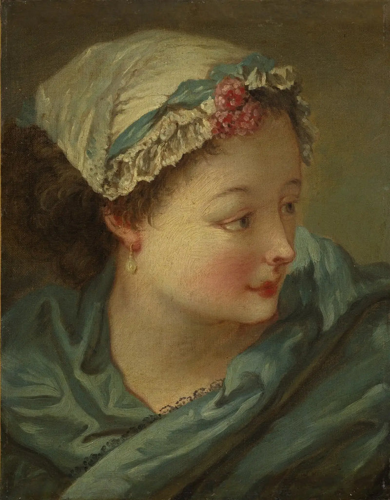 Cabeza de joven mujer - François Boucher