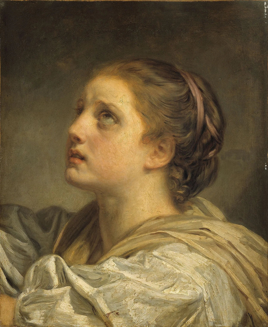 Cabeza de joven mujer - Jean-Baptiste Greuze