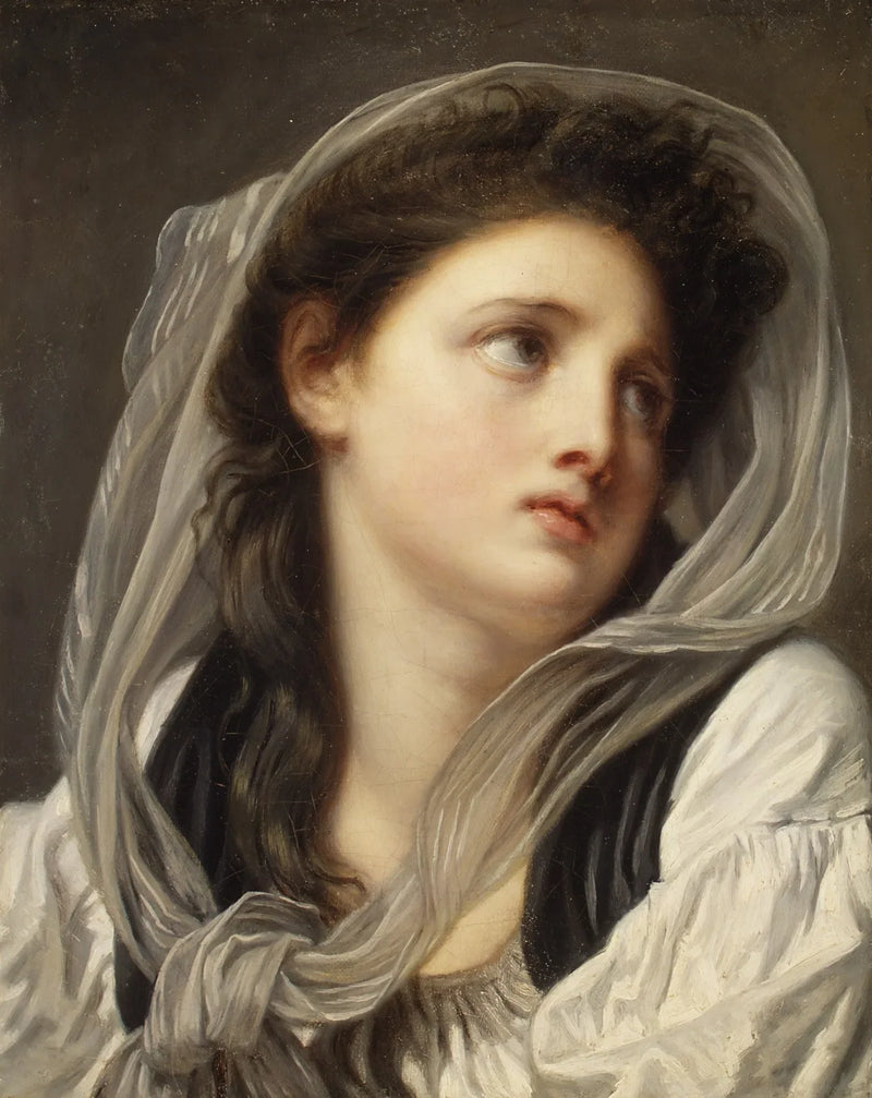 Cabeza de joven mujer - Jean-Baptiste Greuze