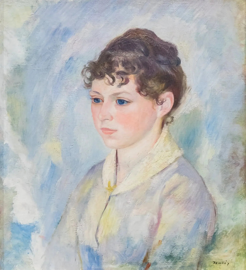 Cabeza de joven sobre fondo azul claro - Pierre-Auguste Renoir