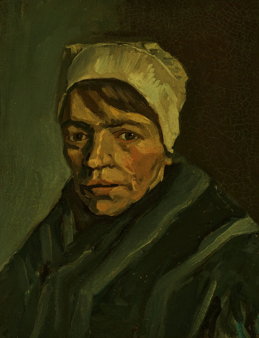 Cabeza de campesina con bonete blanco - Vincent van Gogh