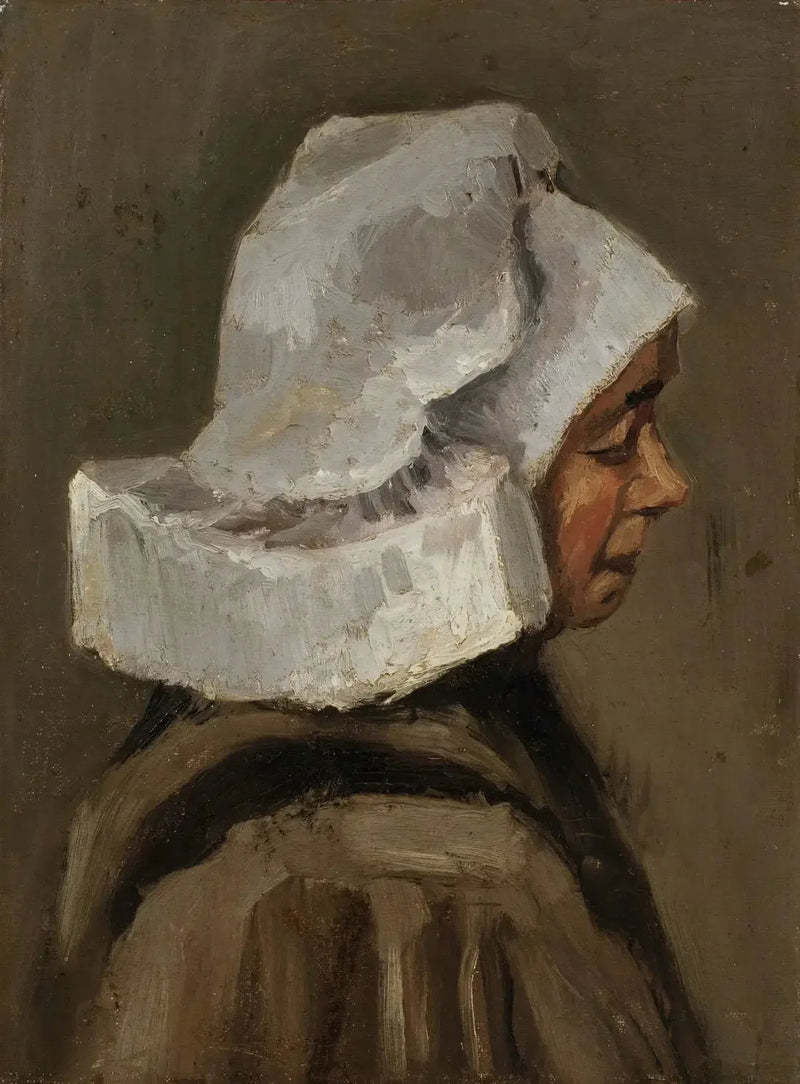 Cabeza de campesina con bonete blanco - Vincent van Gogh