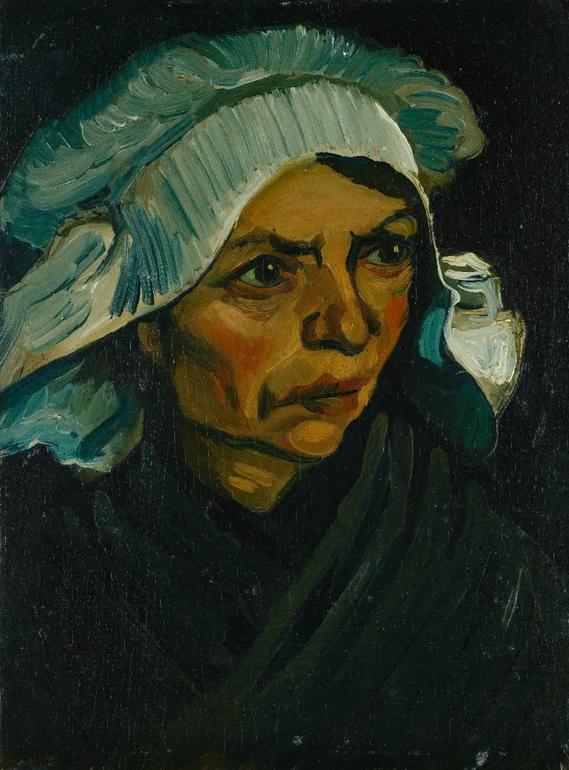 Cabeza de campesina con bonete blanco - Vincent van Gogh