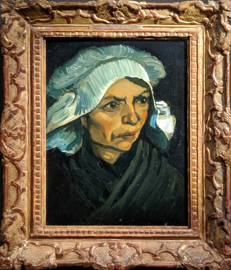 Cabeza de campesina con bonete blanco - Vincent van Gogh