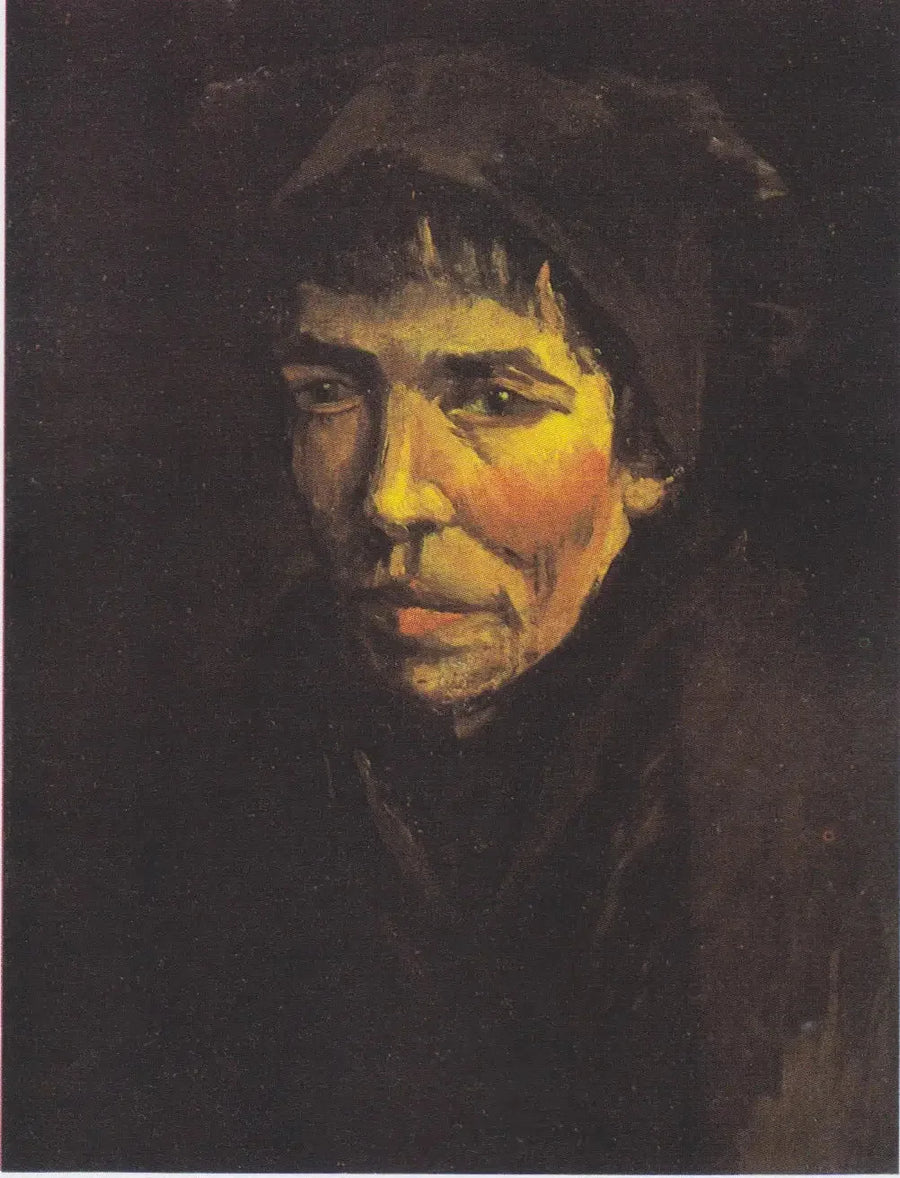 Cabeza de campesina con bonete negro - Vincent van Gogh