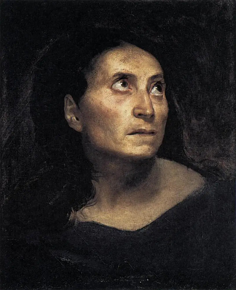 Cabeza de anciana - Eugène Delacroix